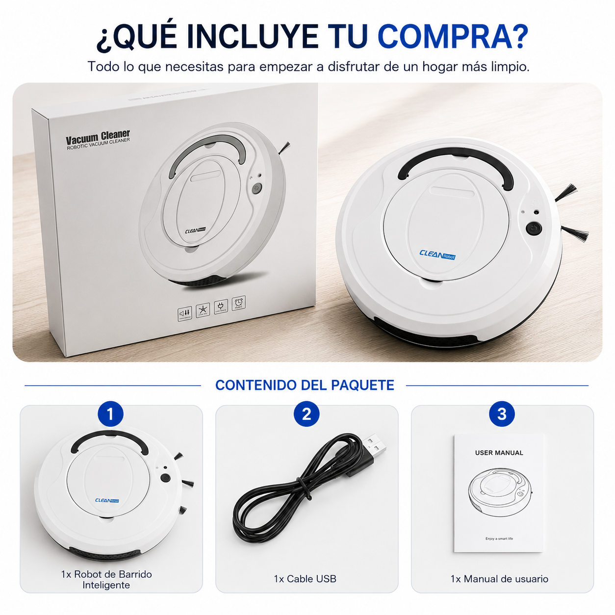 🔵 Virex™ - Robot Aspirador 3 en 1 – Limpieza Total sin Esfuerzo 💧
