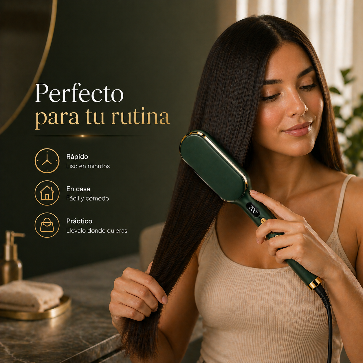 🔥LissPro™ - Cepillo Alisador - Cabello liso en instantes + Regalo Especial Día de la Madre 🎁
