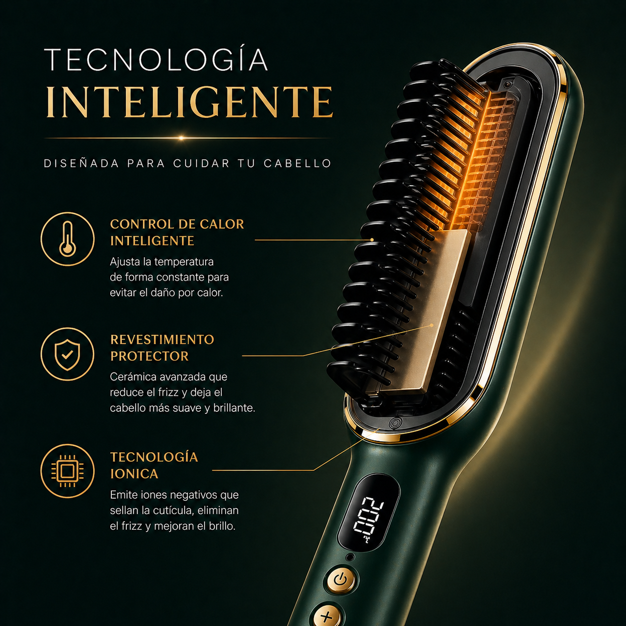 🔥LissPro™ - Cepillo Alisador - Cabello liso en instantes + Regalo Especial Día de la Madre 🎁
