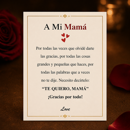 ❤ KIT AMOR ETERNO™ – Joyero con Rosa Eterna + Collar Trébol Transformable + Mensaje para Mamá – El regalo más especial que tocará su corazón 🎁